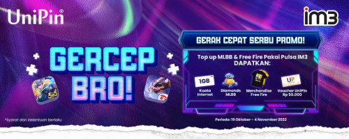 GERCEP BRO! (GERak CEPat serBu pROmo!) – Top Up Diamonds Pakai IM3, Banjir Bonusnya!